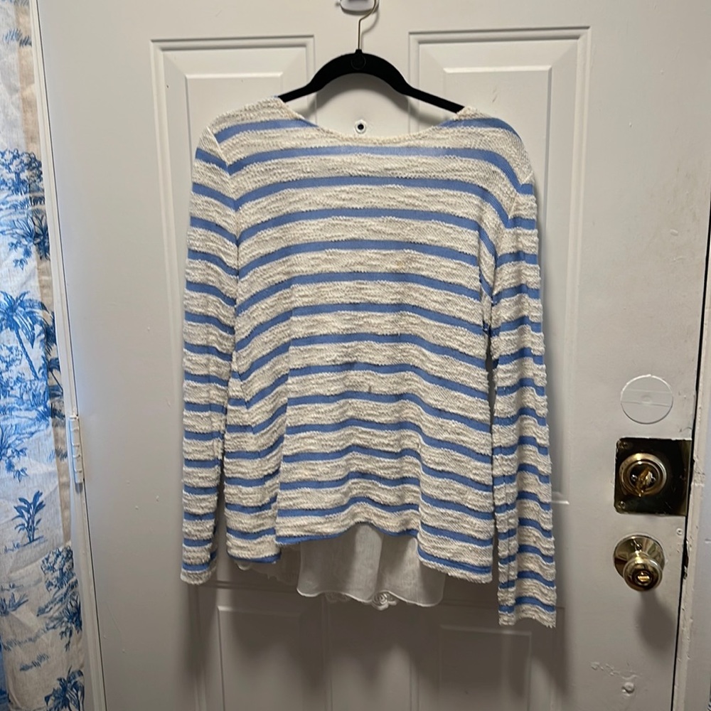 Anthropology back lace/tie light sweater